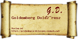 Goldemberg Dolóresz névjegykártya